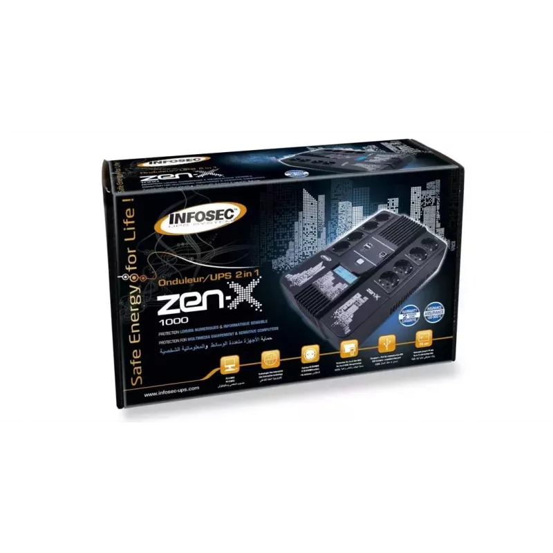 Zasilacz awaryjny UPS Infosec Zen-X 1000 1 kVA 600 W 8 gniazd AC