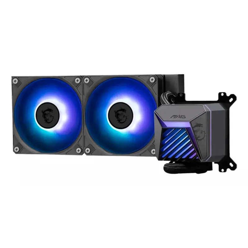 Chłodzenie cieczą All-in-one MSI MAG Coreliquid A15 240 — radiator 240 mm, 2 wentylatory 120 mm, LGA1700/AM4/AM5, czarny