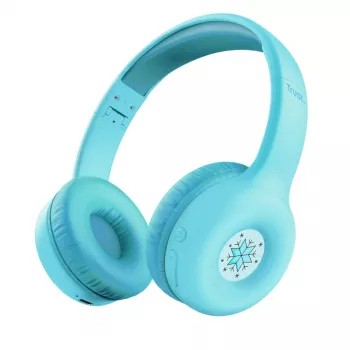 Zestaw słuchawkowy TRUST Nouna binauralny Bluetooth/USB-C przewodowy i bezprzewodowy, składany, dla dzieci, niebieski, przetworniki 4 cm