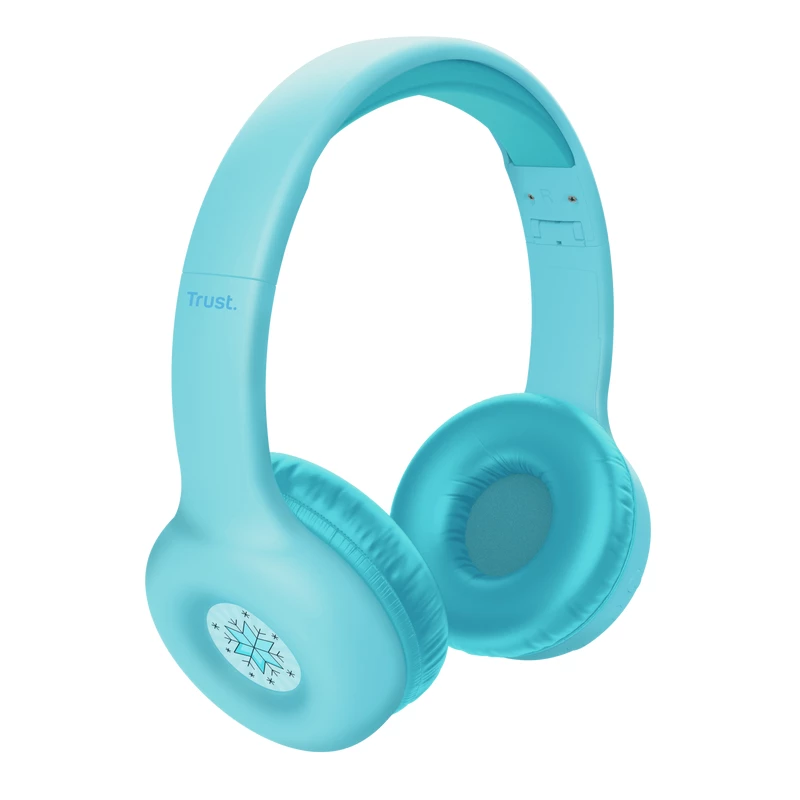 Zestaw słuchawkowy TRUST Nouna binauralny Bluetooth/USB-C przewodowy i bezprzewodowy, składany, dla dzieci, niebieski, przetworniki 4 cm