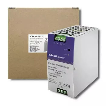 Zasilacz na szynę DIN QOLTEC 50999, 240 W, 48 V DC, 5 A wyjście