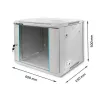 Szafa rack 19 cali QOLTEC 9U model 54484, wymiary 600x500x450 mm