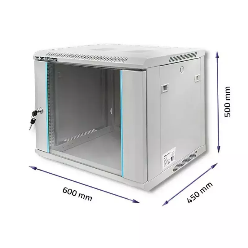 Szafa rack 19 cali QOLTEC 9U model 54484, wymiary 600x500x450 mm