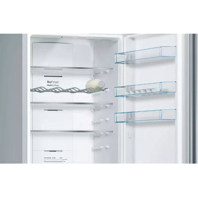 Lodówko-zamrażarka Bosch Serie 4 KGN39VIEB Wolnostojąca 368 L, klasa E, stal nierdzewna, NoFrost, zamrażalnik dolny