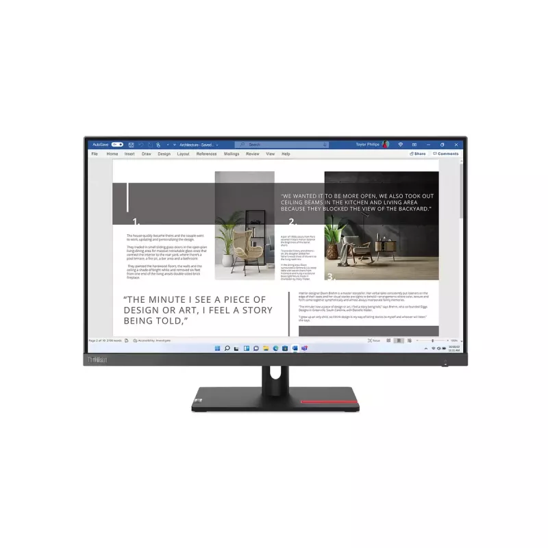 Monitor Lenovo ThinkVision S27i-30 27 cali Full HD IPS LED 1920×1080, 100 Hz, 300 cd/m², 6 ms, HDMI x2, VESA 100×100