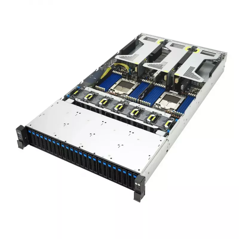 Platforma serwerowa ASUS RS720A-E13-RS24G 2U AMD, 24x wnęki 2,5 cala, 2x CPU SP5, 24 DIMM DDR5, maks. 3 TB, Aspeed AST2600