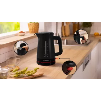 Czajnik elektryczny Bosch MyMoment TWK3M123 — 1,7 l, 2400 W, czarny