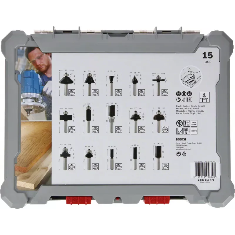 Bosch 2 607 017 471 frez zestaw frezów 15 szt.