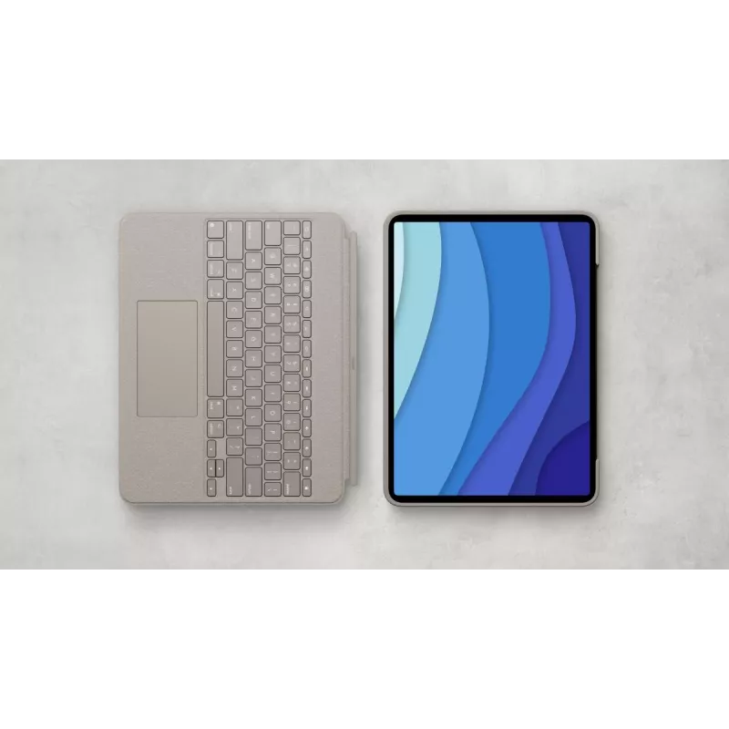 LOGITECH Combo Touch - piaskowy do iPad Pro 12,9 cala (5. generacja) - US International Qwerty