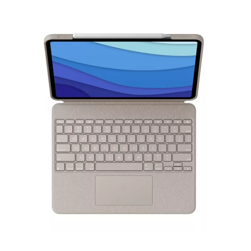 LOGITECH Combo Touch - piaskowy do iPad Pro 12,9 cala (5. generacja) - US International Qwerty