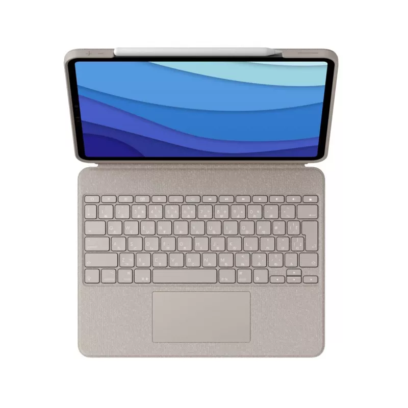 LOGITECH Combo Touch - piaskowy do iPad Pro 12,9 cala (5. generacja) - US International Qwerty