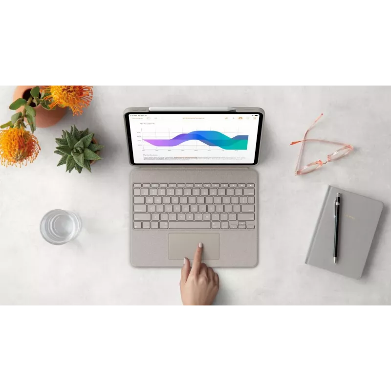 LOGITECH Combo Touch - piaskowy do iPad Pro 12,9 cala (5. generacja) - US International Qwerty