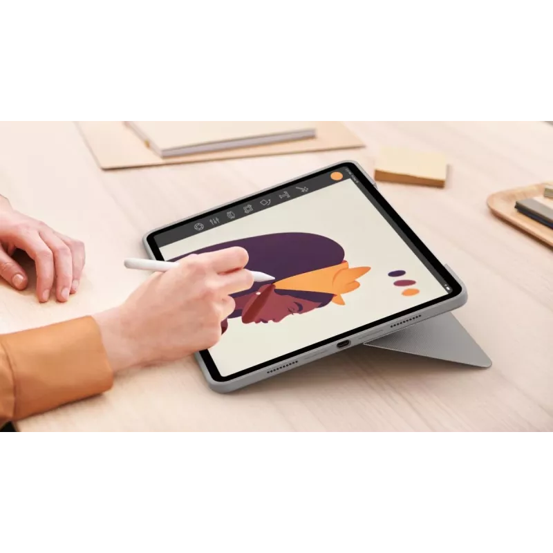 LOGITECH Combo Touch - piaskowy do iPad Pro 12,9 cala (5. generacja) - US International Qwerty