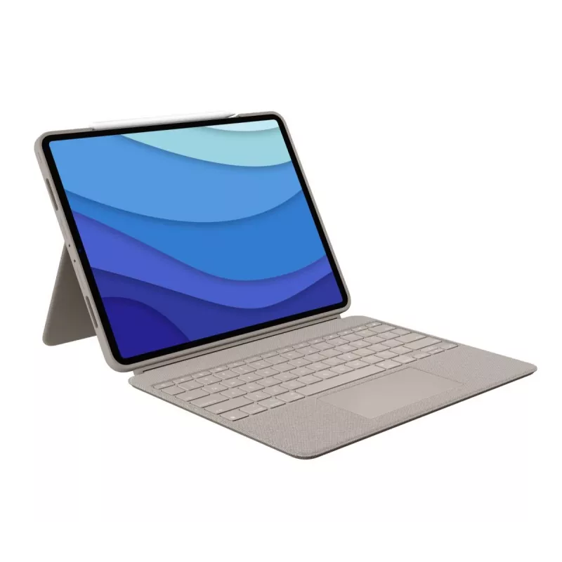 LOGITECH Combo Touch - piaskowy do iPad Pro 12,9 cala (5. generacja) - US International Qwerty