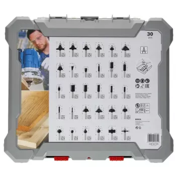 Bosch 2607017474 zestaw frezów, 30 szt., trzonek 6 mm