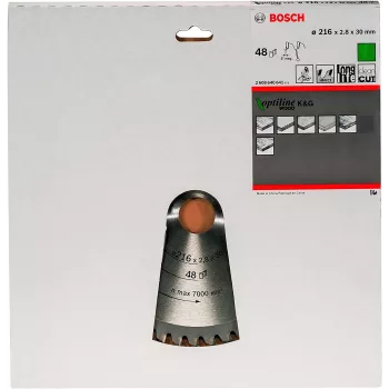 Tarcze do piły tarczowej Bosch Optiline Wood, drewno, 30.5 cm, Bosch, 640 g, 1 szt.