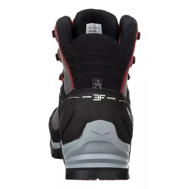 Salewa MTN Trainer Mid GTX Męskie Dorosłe Węgiel Szary Czerwony Skóra Zamsz Vibram