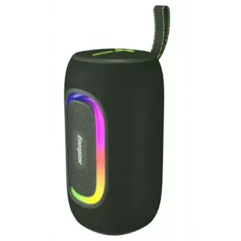 Przenośny głośnik imprezowy Energizer BTS163 — 16 W RMS, Bluetooth, Li‑Ion 1800 mAh, MicroSD, wielokolorowe podświetlenie, czarny