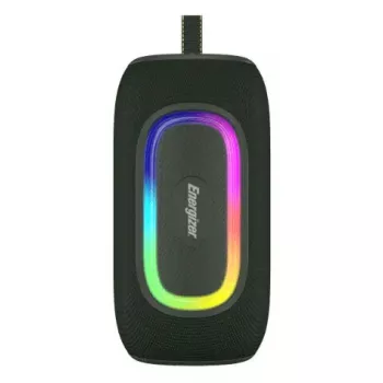 Przenośny głośnik imprezowy Energizer BTS163 — 16 W RMS, Bluetooth, Li‑Ion 1800 mAh, MicroSD, wielokolorowe podświetlenie, czarny