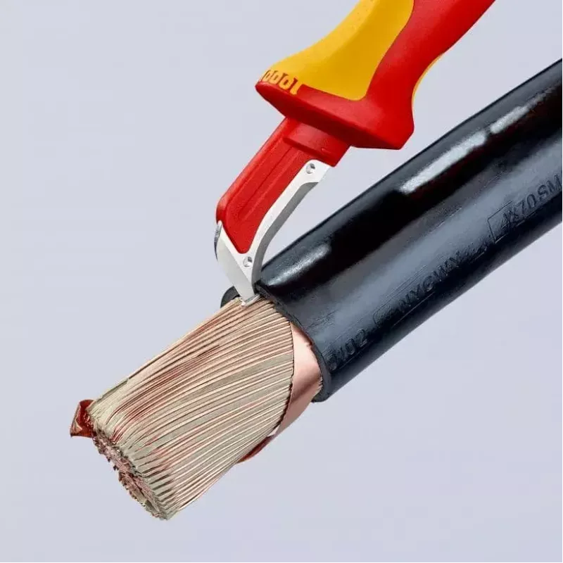 Nóż uniwersalny Knipex 98 55 SB czerwono-żółty ostrze stałe