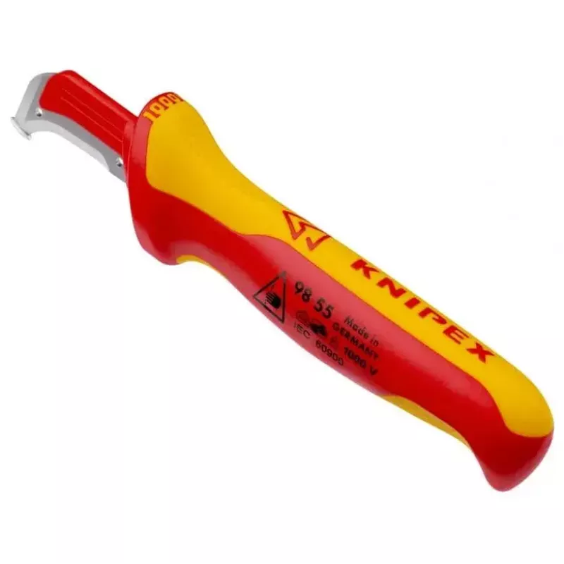 Nóż uniwersalny Knipex 98 55 SB czerwono-żółty ostrze stałe