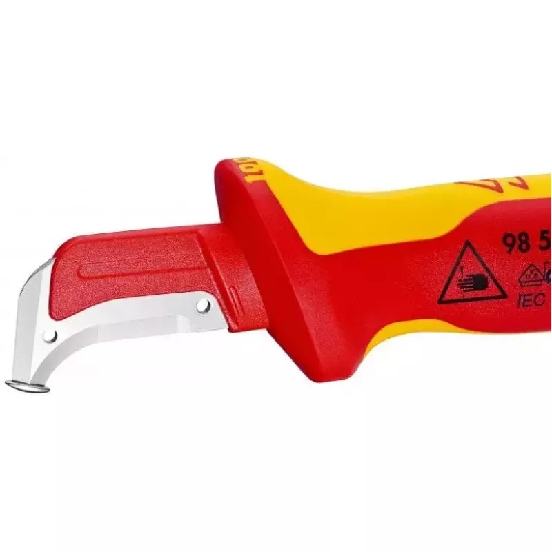 Nóż uniwersalny Knipex 98 55 SB czerwono-żółty ostrze stałe