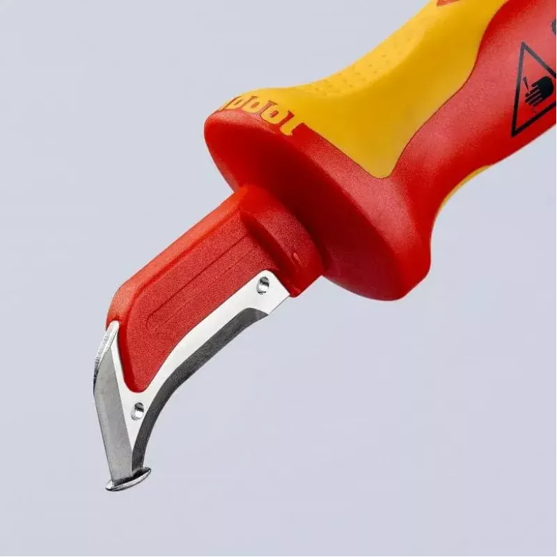 Nóż uniwersalny Knipex 98 55 SB czerwono-żółty ostrze stałe
