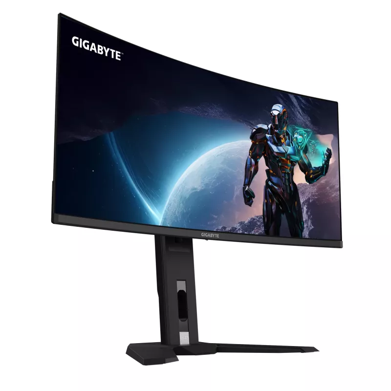 GIGABYTE MO34WQC2 34-calowy zakrzywiony monitor gamingowy OLED WQHD - 3440 x 1440, 240 Hz, 0,03 ms, KVM, 250 cd/m², FreeSync Premium Pro, DisplayHDR True Black 400, HDMI 2.1, DisplayPort 1.4