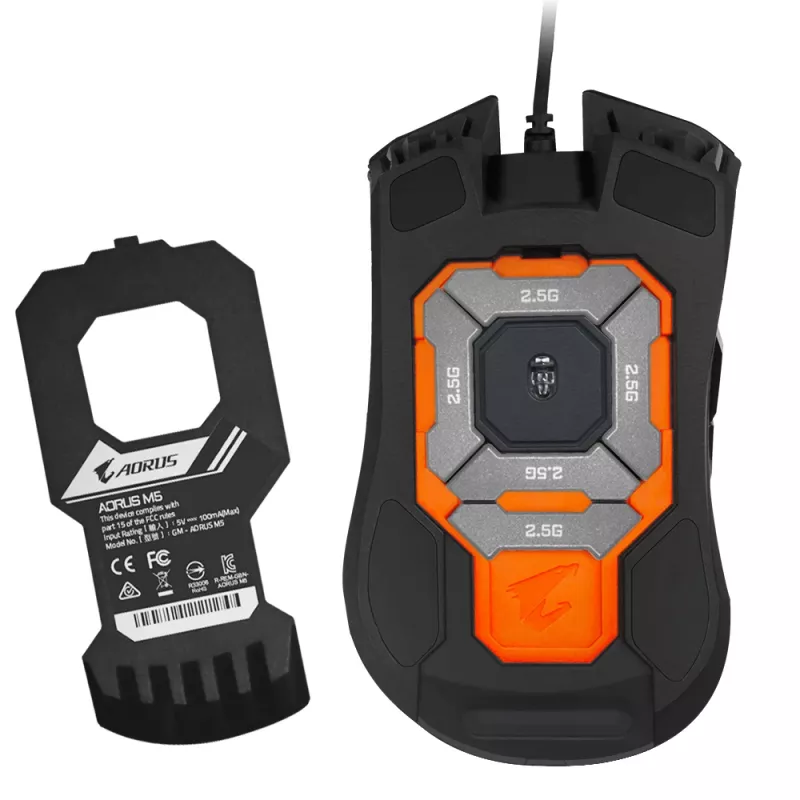 Mysz GIGABYTE AORUS M5 do gier Praworęczna USB Typ-A Optyczna 16000 DPI