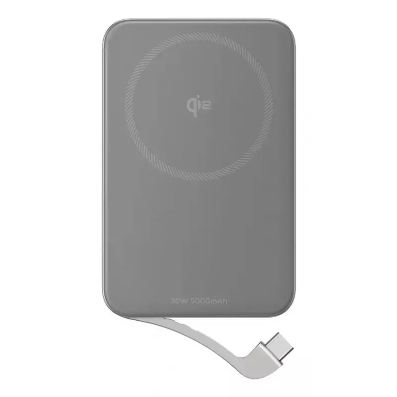 Power bank EcoFlow Rapid 5000 (Lithium-Ion 5000 mAh, PD fast charge, 30 W total, wireless, USB-C, srebrny)