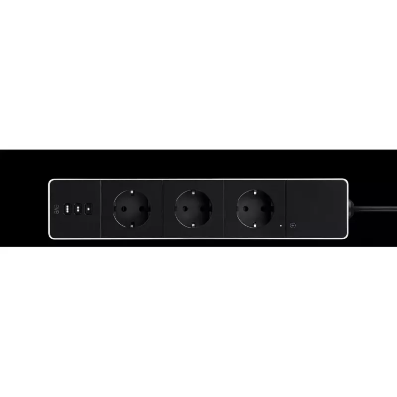 Listwa zasilająca Eve Energy Strip Czarno-Biała 3 gniazda AC 120-230 V 1,9 m