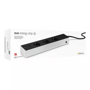 Listwa zasilająca Eve Energy Strip Czarno-Biała 3 gniazda AC 120-230 V 1,9 m