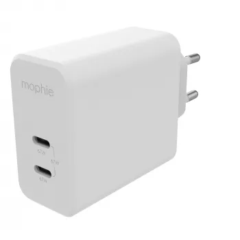 mophie Akcesoria-ładowarka ścienna-USB-C-PD-DUAL-67W-GAN-Biały-EU (2xUSBC)