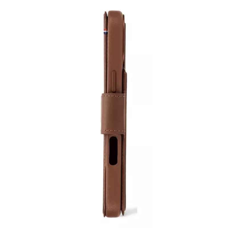 Skórzane odczepiane etui z portfelem do iPhone 16 Pro — brązowe, skóra naturalna, mikrofibra, ekran 6,3 cala, 3 kieszenie na karty