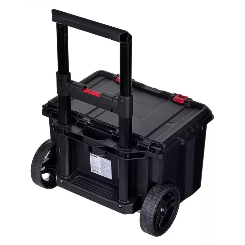 Zestaw 3 skrzynek do przechowywania Keter 250927 — składane organizery z technopolimeru na kółkach z zamkiem, 525×694×411 mm, czarny