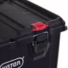 Zestaw 3 skrzynek do przechowywania Keter 250927 — składane organizery z technopolimeru na kółkach z zamkiem, 525×694×411 mm, czarny