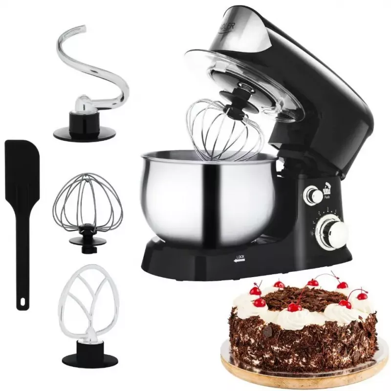 Robot kuchenny Adler AD 4226b — 700 W (maks. 1200 W), misa ze stali nierdzewnej 3 L, 6 prędkości, planetarny system mieszania