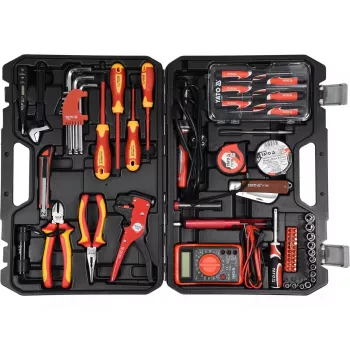 Zestaw narzędzi mechanicznych Yato YT-39009 — 68-częściowy zestaw, napęd 1/4 cala, czarna walizka