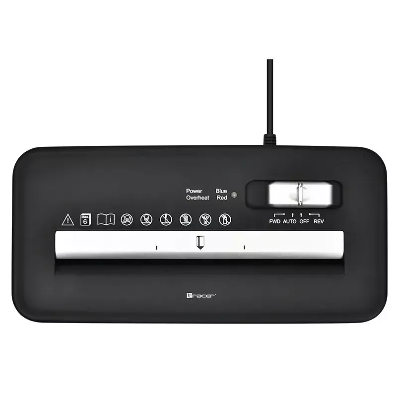 Niszczarka TRACER Edge10L cięcie krzyżowe, pojemność do 10 arkuszy, ścinki 6 mm, kosz 10 l, czarna