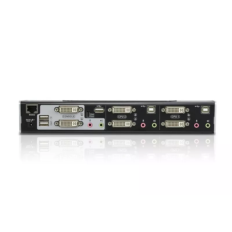 Przełącznik KVM ATEN 2-Port USB DVI Dual-View z audio i hubem USB 2.0 (w zestawie kable KVM)