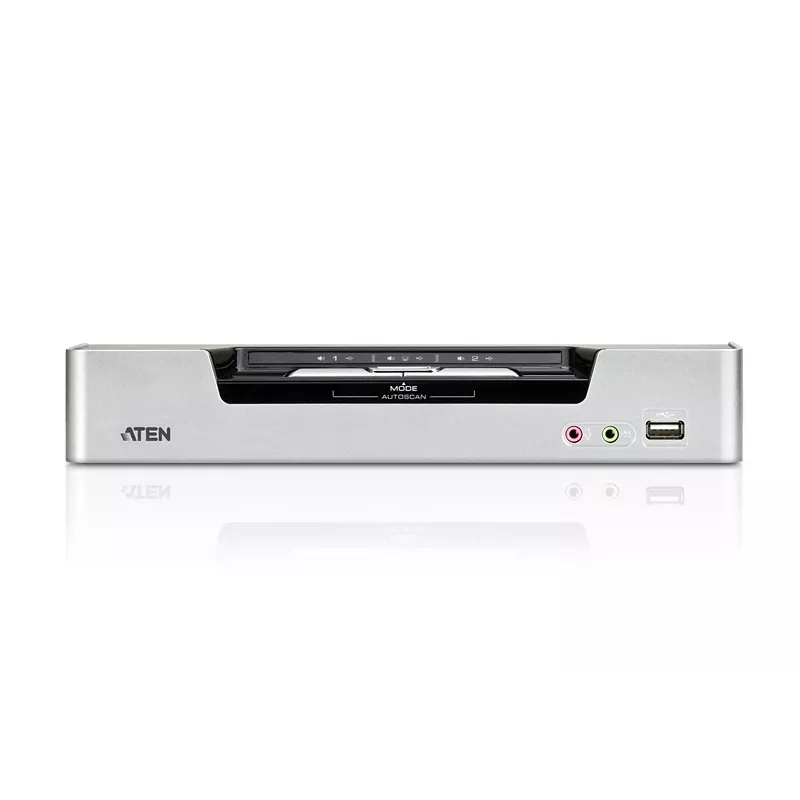 Przełącznik KVM ATEN 2-Port USB DVI Dual-View z audio i hubem USB 2.0 (w zestawie kable KVM)
