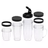 Blender stołowy Adler AD 4084 Zestaw Smoothie — 500 W (maks. 1200 W), szklany dzbanek 0,7 L, zdejmowana misa, czarny