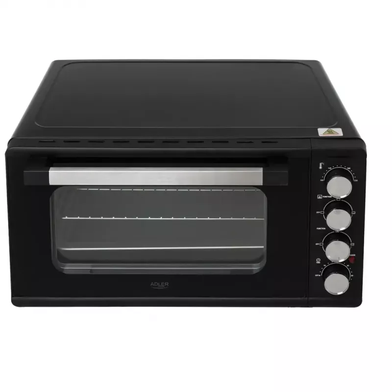 Mini piekarnik Adler AD 6030 — 30 L / 1500 W, timer mechaniczny, rożen, 230°C, wolnostojący, czarny