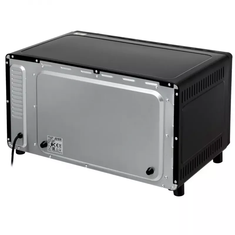 Mini piekarnik Adler AD 6030 — 30 L / 1500 W, timer mechaniczny, rożen, 230°C, wolnostojący, czarny