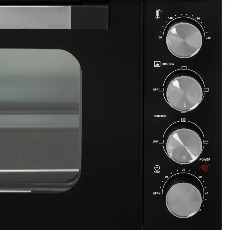 Mini piekarnik Adler AD 6030 — 30 L / 1500 W, timer mechaniczny, rożen, 230°C, wolnostojący, czarny