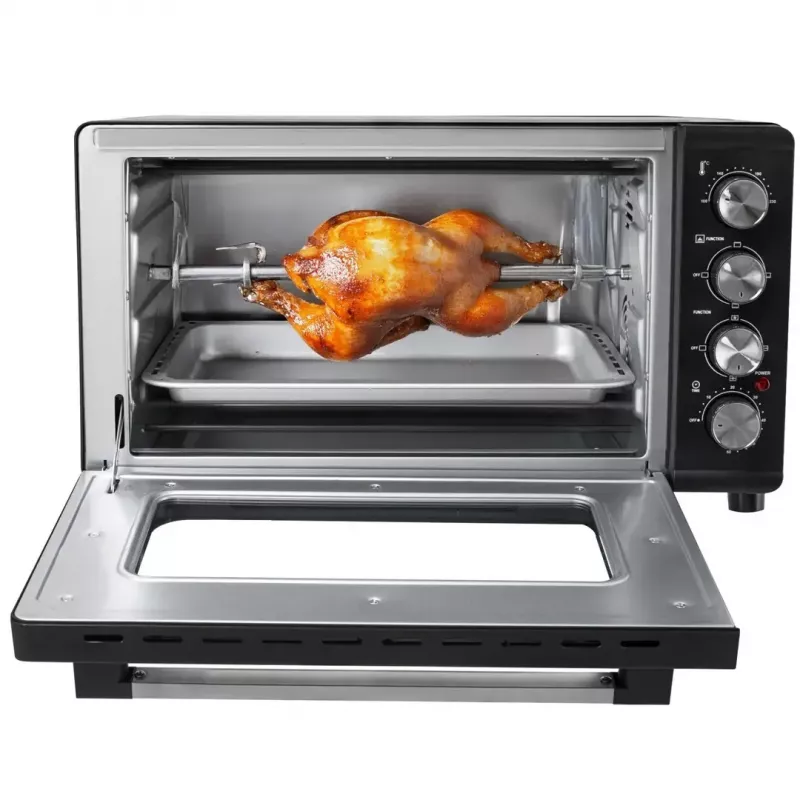 Mini piekarnik Adler AD 6030 — 30 L / 1500 W, timer mechaniczny, rożen, 230°C, wolnostojący, czarny