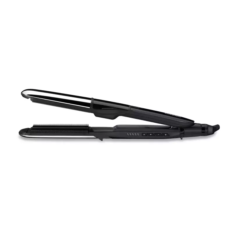 Prostownica BABYLISS ST496E — steam mist styler, szerokie płytki ceramiczne 39×100 mm, 150–230°C, 67W, obrotowy przewód 2,5 m