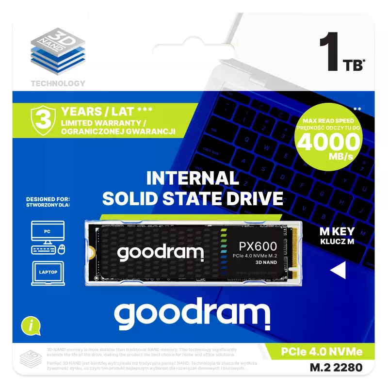 Goodram SSDPR-PX600-2K0-80 wewnętrzny dysk SSD 2 TB M.2 PCI Express 4.0 NVMe 3D NAND