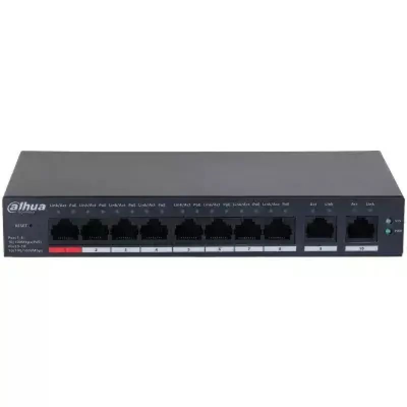 Dahua Technology DH-CS4010-8ET-110 przełącznik sieciowy Zarządzalny L2 Fast Ethernet (10/100) Power over Ethernet (PoE) Czarny