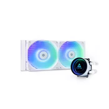Chłodzenie cieczą All-in-one CHIEFTEC ICEBERG 240-RGB-W — chłodnica 240 mm, 2 x 120 mm wentylatory RGB, białe